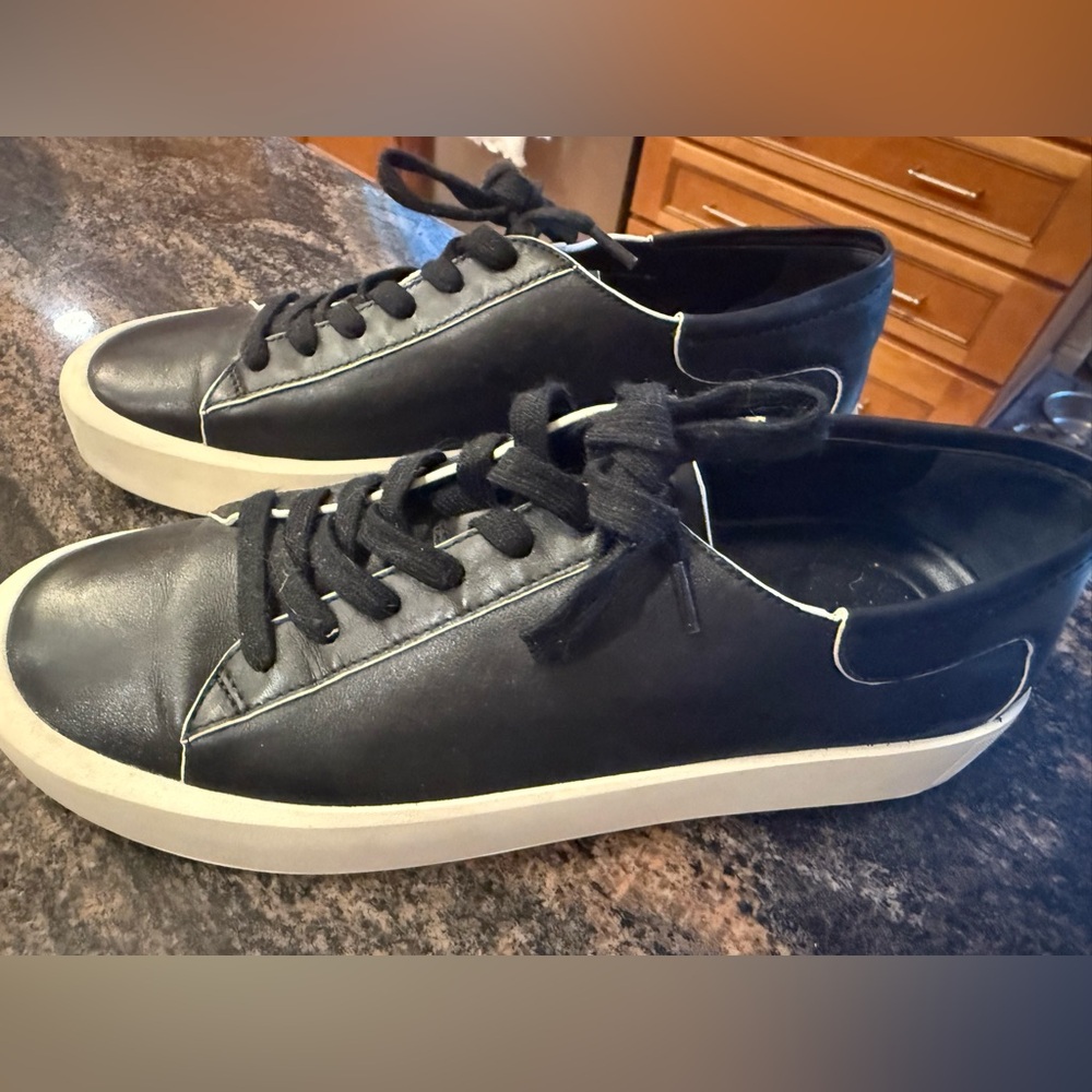 Vince Black Leather Sneakers size 8 women’s